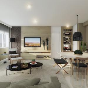 Artistic illustration of the enlarged Living Apartment 69m² - Final 1, 2, 5 and 6 - Tower B