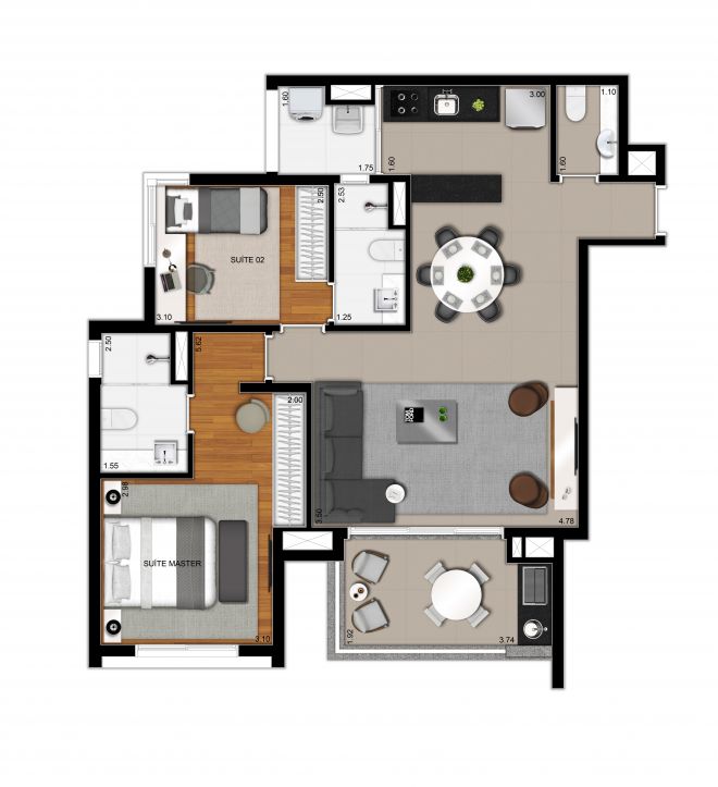 Plan option 5 - 88,50 m² - final 6 with decoration suggestion Plan option 5 - 88,50 m² - final 6 with decoration suggestion
