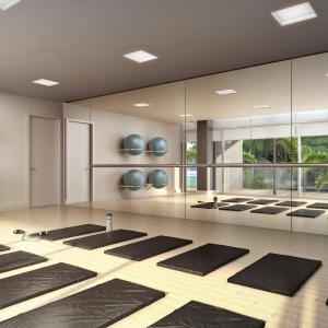 Artistic gymnastics room illustration