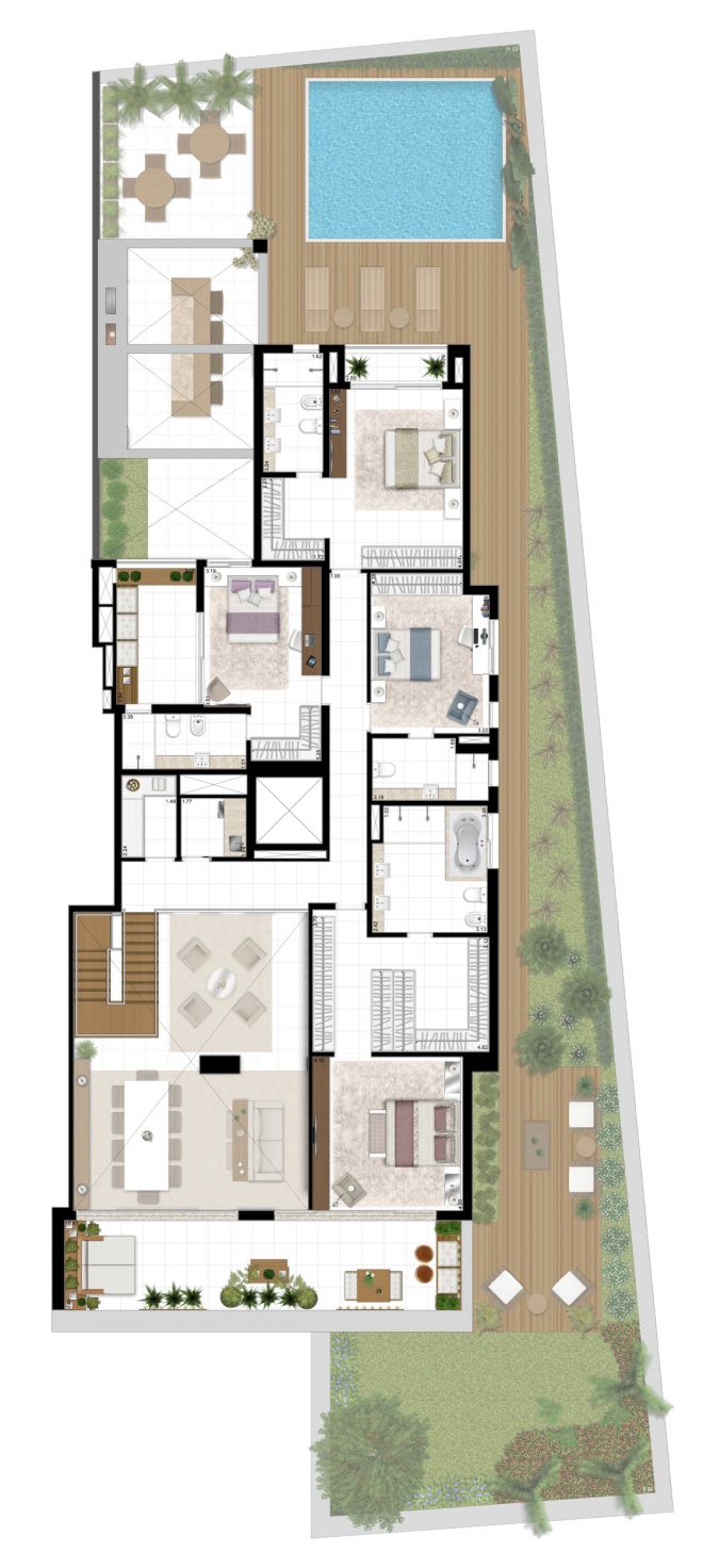 illustrated perspective of higher plant SUITABLE Grand Duplex - 755m² illustrated perspective of higher plant SUITABLE Grand Duplex - 755m²