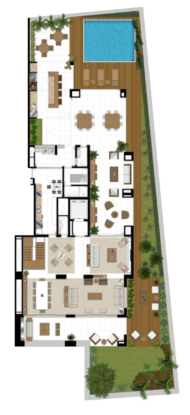 illustrated perspective of lower plant SUITABLE Grand Duplex - 755m² illustrated perspective of lower plant SUITABLE Grand Duplex - 755m²