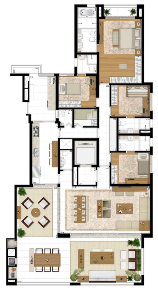 illustrated perspective plant type 231m² - 4 suites - Final 2 illustrated perspective plant type 231m² - 4 suites - Final 2